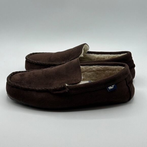 Vineyard Vines Men\'s Peaks Plaid Loafer Slippers Chocolate Brown Size 10 main image 7